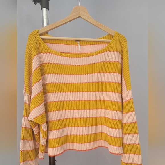 Free people relaxed, striped pullover oversized size L - Picture 4 of 13
